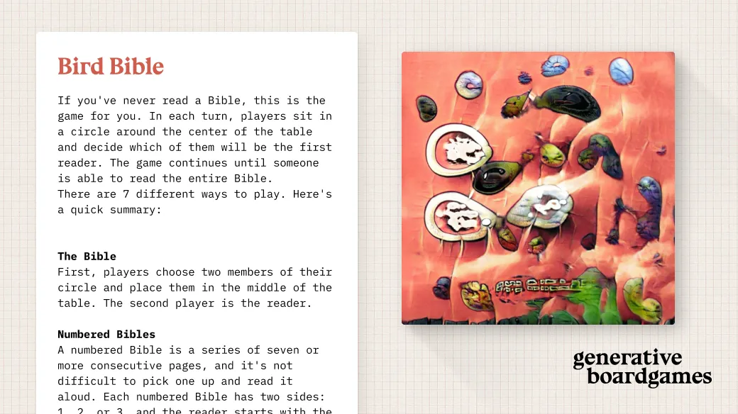 Generative boardgames