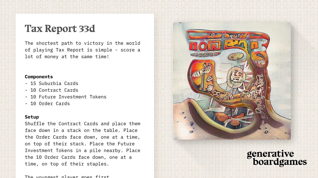Generative boardgames